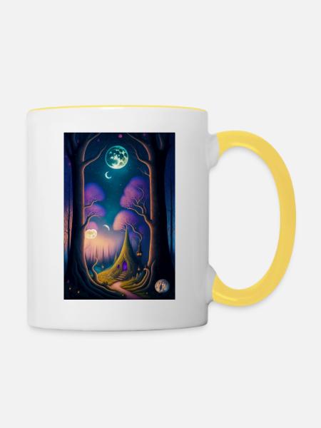 Magisches Paradis - Tasse zweifarbig - Weiß/Gelb