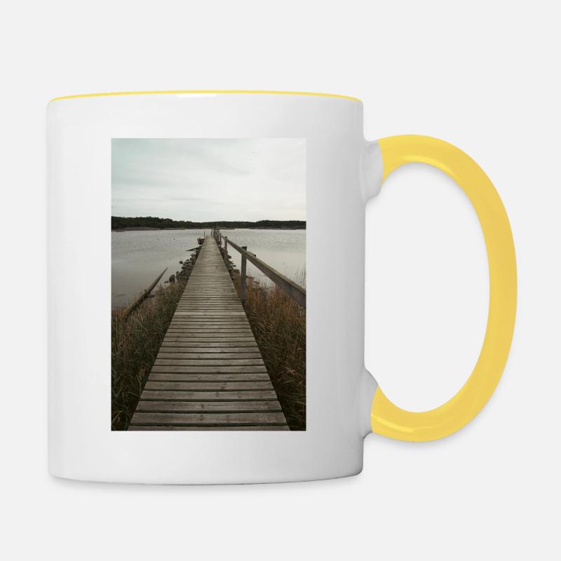 pont - Mug contrasté - blanc/jaune