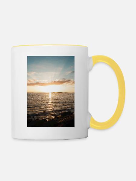Ozean - Tasse zweifarbig - Weiß/Gelb