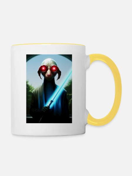 Das Licht - Tasse zweifarbig - Weiß/Gelb