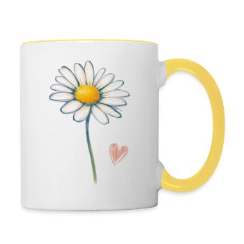 Daisy daisy with a small heart - Contrasting Mug - white/yellow - Right