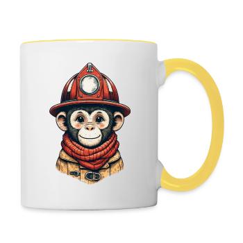 Fire Brigade Monkey | Fire Brigade Äffle - Contrasting Mug - white/yellow - Right
