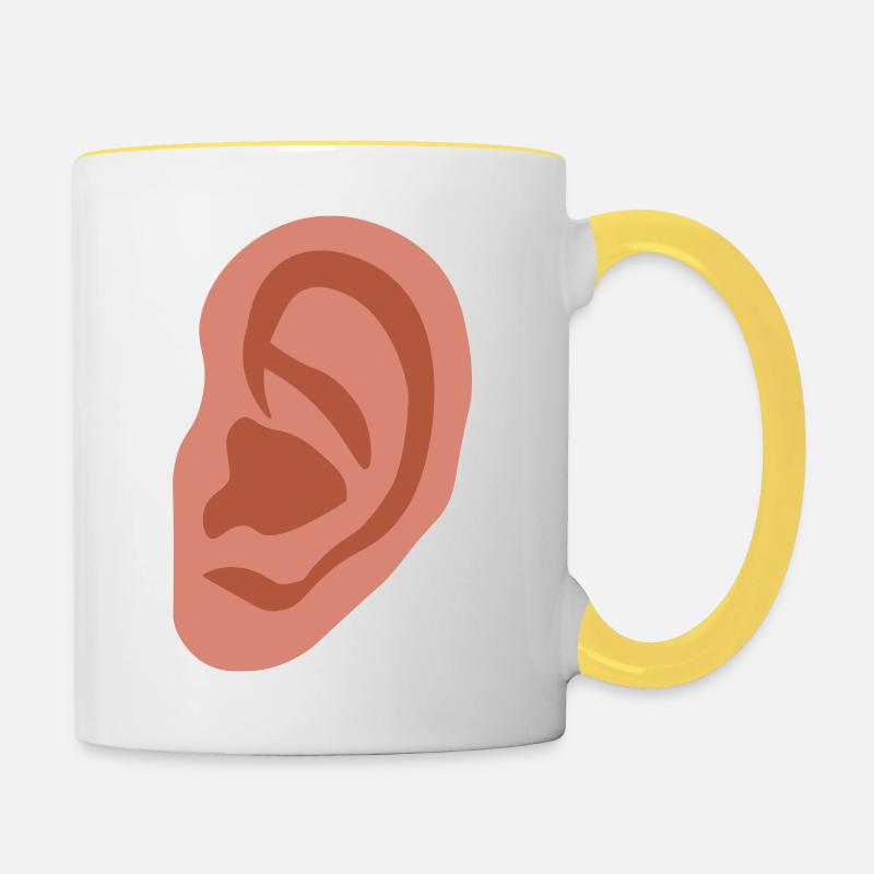 Grande oreille - Mug contrasté - blanc/jaune