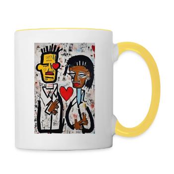 Helle urbane Liebe" - Tasse zweifarbig - Weiß/Gelb - Rechts