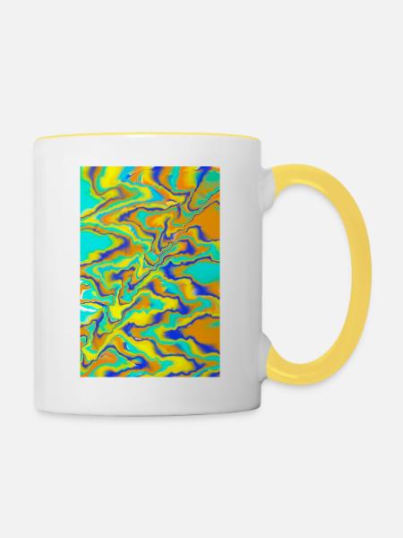 Abstrakt Kunst - Tasse zweifarbig - Weiß/Gelb