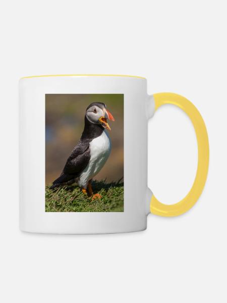Papageitaucher - Tasse zweifarbig - Weiß/Gelb