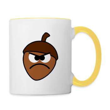 Grumpy Nut - Tasse zweifarbig - Weiß/Gelb - Rechts