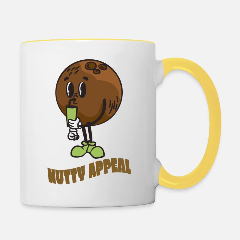 Coconut Lover Juice Beach Tropical Summer - Contrasting Mug - white/yellow