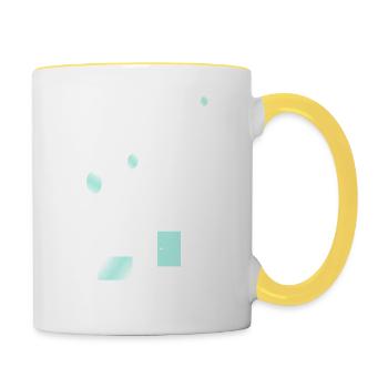 wir bauen Hausbau - Tasse zweifarbig - Weiß/Gelb - Rechts