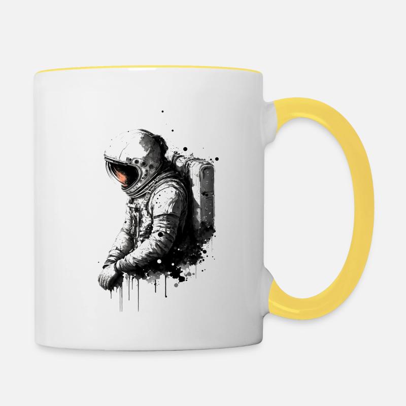 Astronaute - Mug contrasté - blanc/jaune