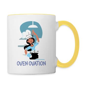 Chef Cook Kitchen Culinary Retro Bake Restaurant - Contrasting Mug - white/yellow - Right