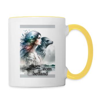 Selkies from Shetland - Mug contrasté - blanc/jaune - Droite