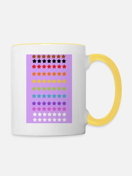 Pride Rainbow Stars - Tasse zweifarbig - Weiß/Gelb
