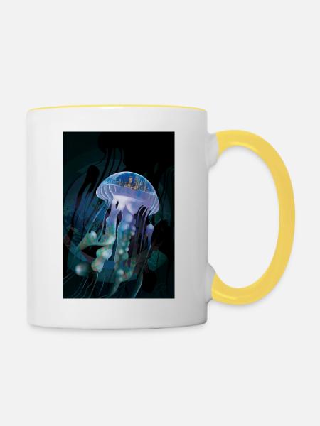 Das Floß - Tasse zweifarbig - Weiß/Gelb