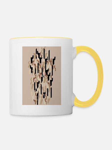 Camouflage Kunst Sand Gaming - Tasse zweifarbig - Weiß/Gelb