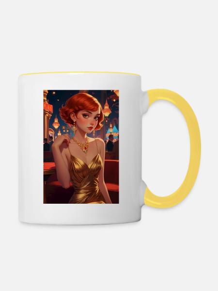 Princes - Tasse zweifarbig - Weiß/Gelb