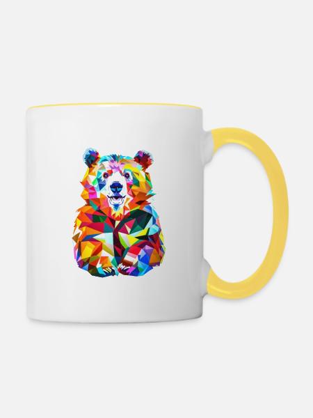 Polygon Bär - Tasse zweifarbig - Weiß/Gelb