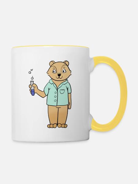 Chemie - Tasse zweifarbig - Weiß/Gelb