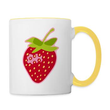 Fraise - Mug contrasté - blanc/jaune - Droite