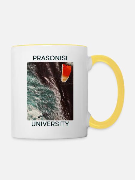 Universität Prasonisi - Tasse zweifarbig - Weiß/Gelb