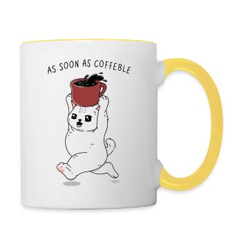 Coffee Please - Contrasting Mug - white/yellow - Right