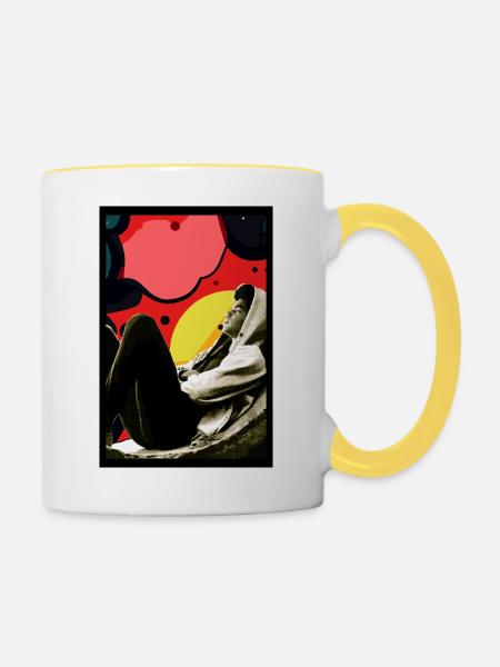 Why am I? - Tasse zweifarbig - Weiß/Gelb