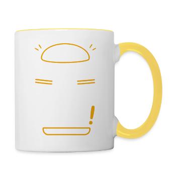 J'ai envie d'un burger wesh! - Mug contrasté - blanc/jaune - Droite
