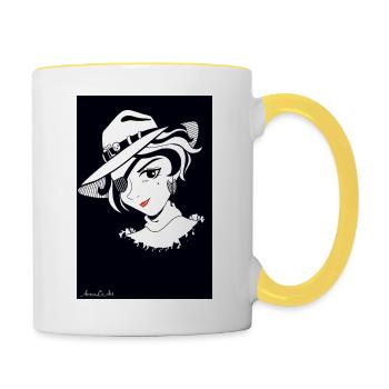 Jeanne sauvage - Mug contrasté - blanc/jaune - Droite
