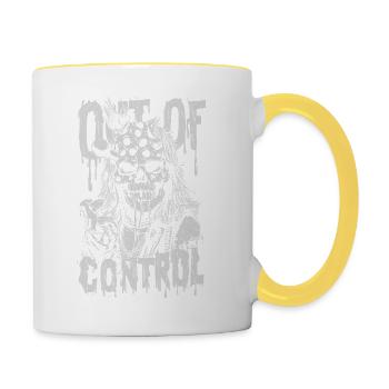 Außer Kontrolle geraten - Tasse zweifarbig - Weiß/Gelb - Rechts
