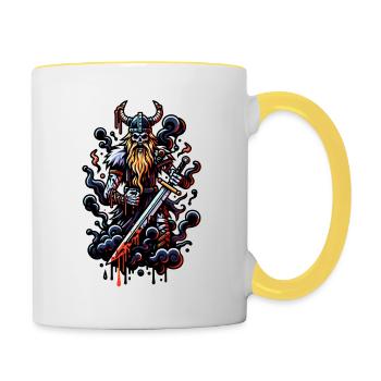 Vikings Resurrection - Tasse zweifarbig - Weiß/Gelb - Rechts