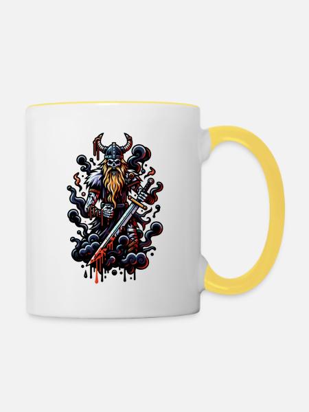 Vikings Resurrection - Tasse zweifarbig - Weiß/Gelb