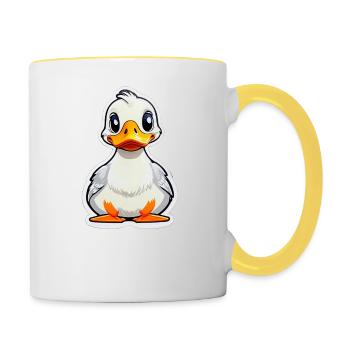 Yeah said by the Duck - Contrasting Mug - white/yellow - Right