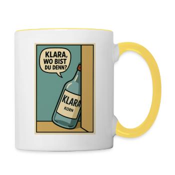 wo ist klara - Tasse zweifarbig - Weiß/Gelb - Rechts