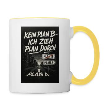 PLAN B - Tasse zweifarbig - Weiß/Gelb - Rechts