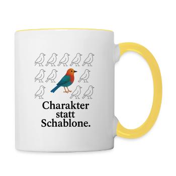Birds - Tasse zweifarbig - Weiß/Gelb - Rechts
