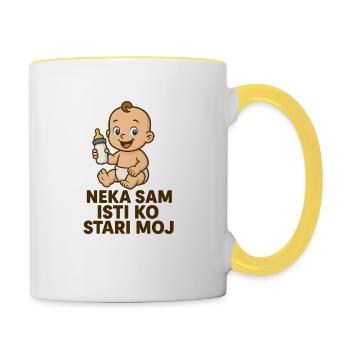 Neka san isti ko stari moj - Tasse zweifarbig - Weiß/Gelb - Rechts