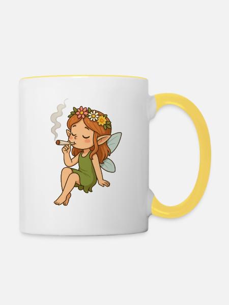 Fairy Kush - Tasse zweifarbig - Weiß/Gelb