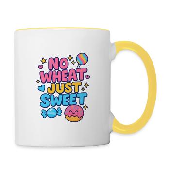 Pas de blé, juste sucré - Mug contrasté - blanc/jaune - Droite