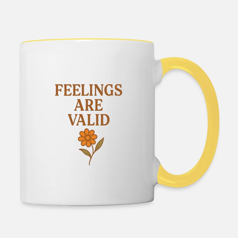 Les sentiments sont valables - Mug contrasté - blanc/jaune