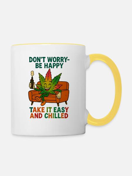 8 - Tasse zweifarbig - Weiß/Gelb