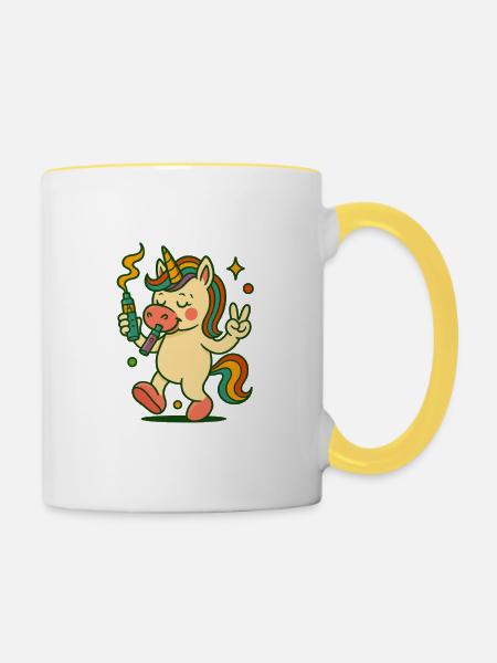 9 - Tasse zweifarbig - Weiß/Gelb