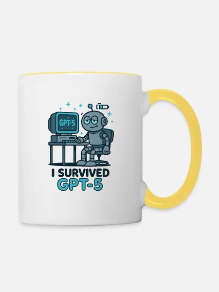I Survived GPT-5 - Tasse zweifarbig - Weiß/Gelb