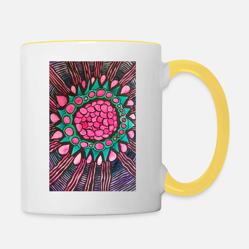 Framboise - Mug contrasté - blanc/jaune