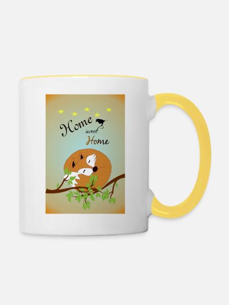 Poster_Fuchs Home - Tasse zweifarbig - Weiß/Gelb