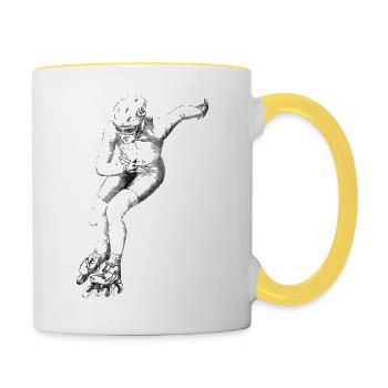 Speed skating - Contrasting Mug - white/yellow - Right