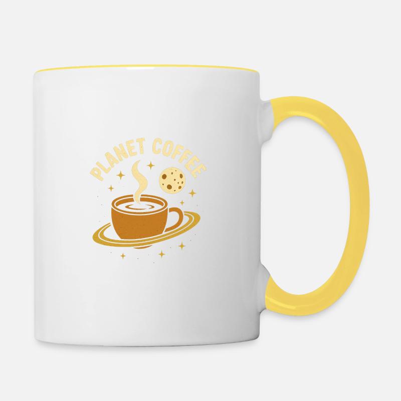 Planète Café - Mug contrasté - blanc/jaune