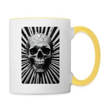 T-Shirt Die letzte Offenbarung - Tasse zweifarbig - Weiß/Gelb - Rechts