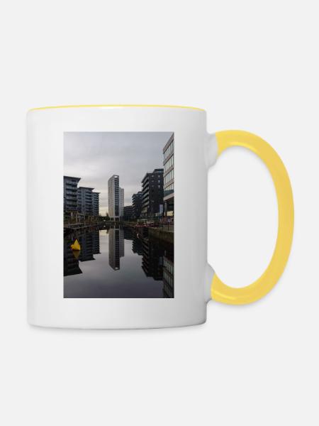 Urbane Reflexion - Tasse zweifarbig - Weiß/Gelb