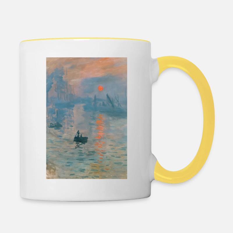 Impressionist Seascape Sunset - Contrasting Mug - white/yellow