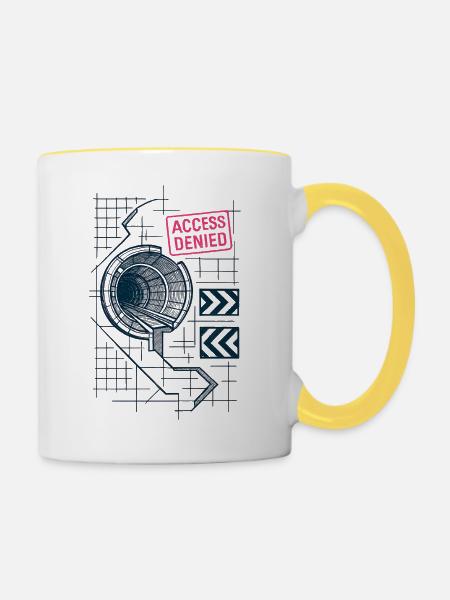 Kein Zugang – Unterirdisch - Tasse zweifarbig - Weiß/Gelb